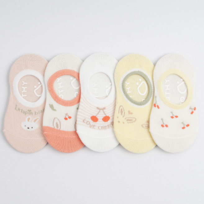 비바세븐 체리토끼덧신(5족) 아동 유아 양말 덧신 세트