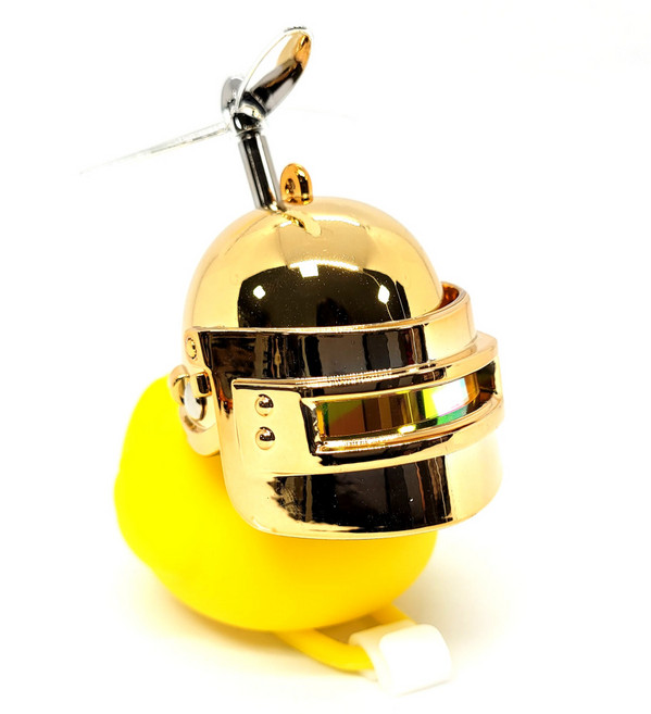 머스트해브템 LED 러버덕 라이트 자전거 오토바이 킥보드 필수품, 1개, 헬리배틀덕(골드)