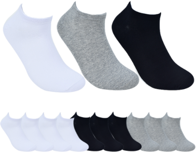 빅사이즈 무지 스니커즈 발목 남자 큰발 왕발 국산 양말 10켤레 3색상