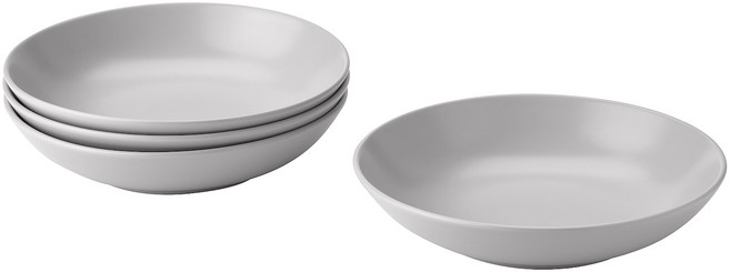 이케아 페리클라르 파스타접시 샐러드볼 4p 23cm, 무광 라이트그레이 404.793.82