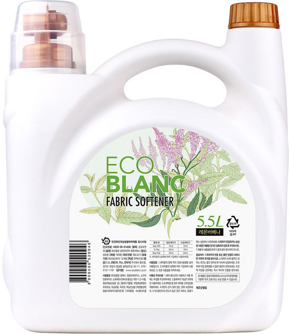 에코블랑 패밀리 퍼퓸 섬유유연제, 레몬버베나, 1개, 5.5L