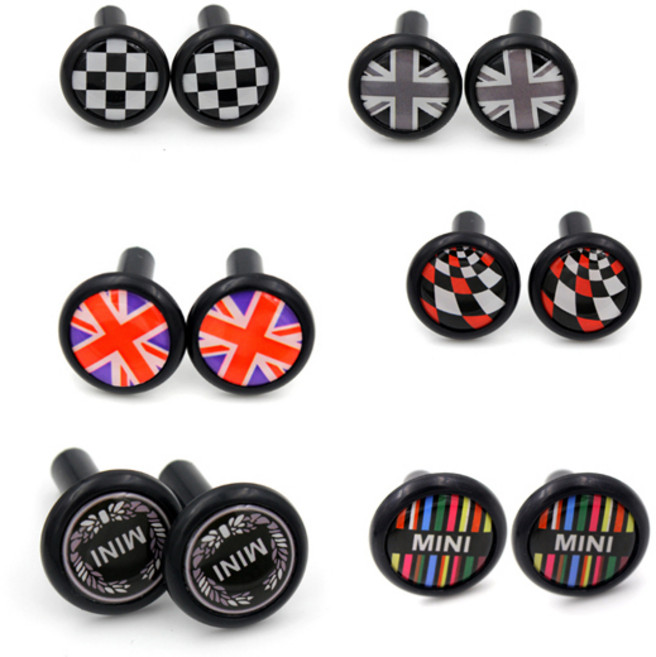 미니 도어핀 미니쿠퍼호환 도어락핀 몰딩 유니언잭 블랙잭 체커 미니쿠퍼 호환 튜닝용품, (02)블랙잭