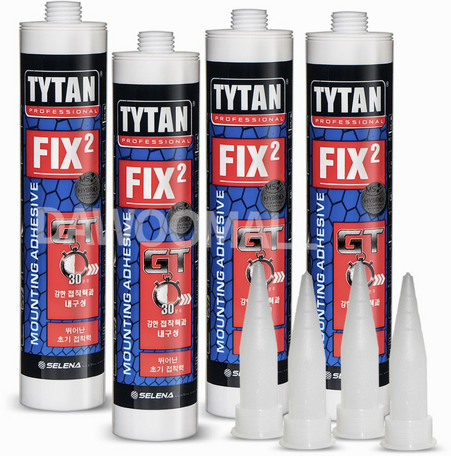 *다우몰* 초강력 접착 실리콘 타이탄픽스2GT 4개(노즐4개) 외벽 방수 수중 빨리굳는 실란트, 1세트, 픽스2GT 백색(4개입)