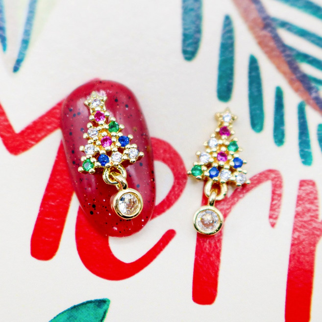 [네일아트재료] 컬러트리 댕글 네일파츠 2개입, 2개