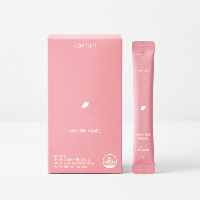 다이어팅티 복숭아맛 1BOX 녹차추출물 카테킨 체지방 감소 혈당케어 비타민 미네랄 14중 기능성 마시는 탄산 다이어트, 1박스, 14회분