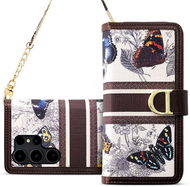 갤럭시 A25 A256 햅번 지퍼 지갑 다이어리 휴대폰 케이스 체인스트랩 포함