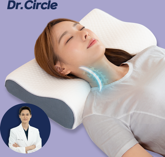 닥터써클 경추베개 메모리폼 어깨 허리 목디스크 일자목 거북목 낮은 베개 목이편한 목베개, 1개