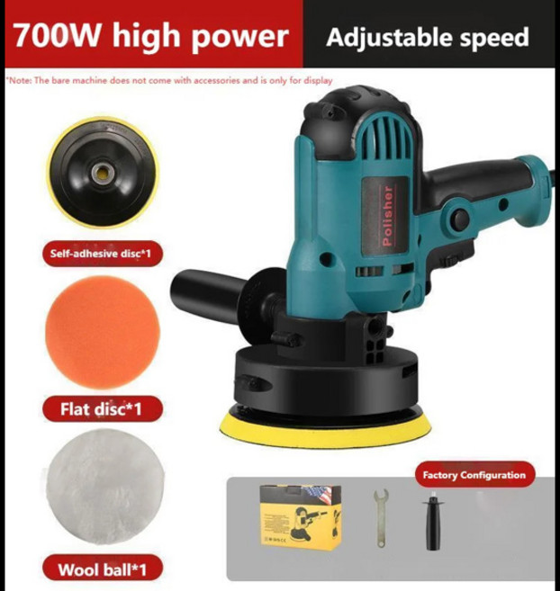 무선광택기 자동차 폴리셔 왁싱기 5인치 광택기 속도 조절 가능 광택 왁싱 기계 타일 연마 휴대용 전동 그라인더 가용, [05] Blue