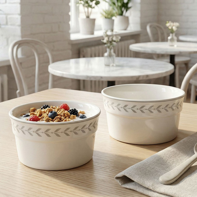 시라쿠스 뉴욕 가든 종지 래미킨 M, 2개, 그레이