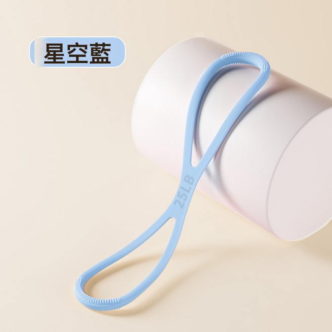 DIU 8字拉力器開肩美背彈力帶家用健身女士高彈硅膠八字拉力繩拉力帶, 1個, 硅膠八字拉力帶-藍色25LB
