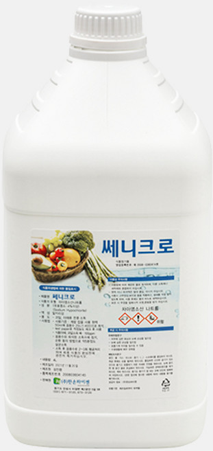 쎄니크로 차아염소산나트륨 과일 살균 세척제, 1개, 4L