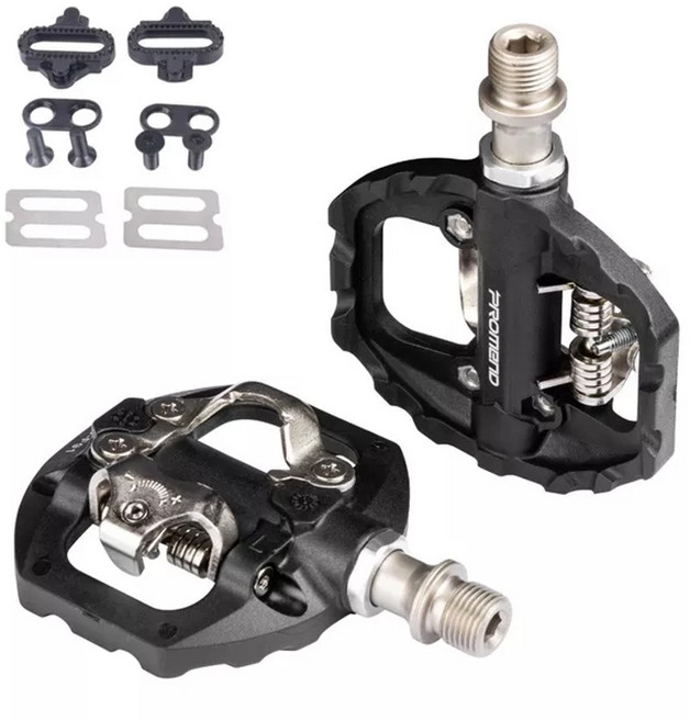 평페달 클릿 페달 자전거 자동 잠금 나일론 + 3 하중 베어링 산 클립리스 자전거 자전거 클리트, 1)Black, 1개