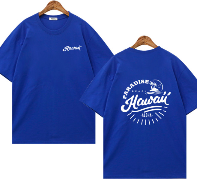 티데일리 남녀공용 파라다이스 20수 오버핏 반팔 라운드 티셔츠