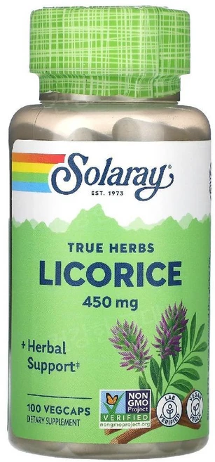 솔라레이 리코라이스 감초뿌리추출물 450mg 100캡슐 Licorice, 100정, 1개 - 쿠팡