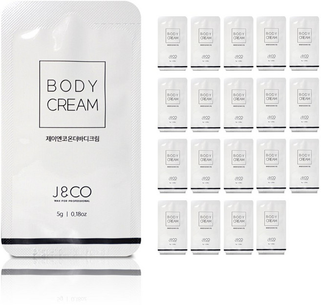 제이앤코 온더바디 스크럽 & 크림 5g 왁싱 에프터케어 관리 시술 후 관리제품, 20개