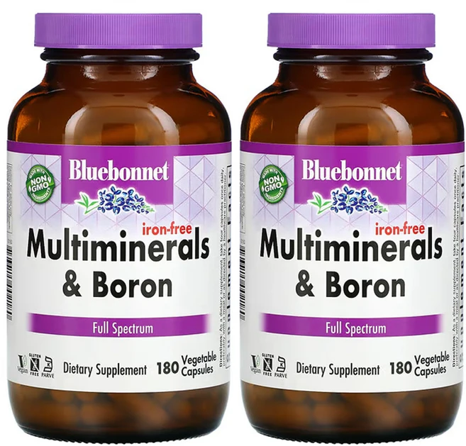 블루보넷 뉴트리션 종합 미네랄 플러스 보론 철분 무함유 베지 캡슐 180정, 2팩 - 쿠팡