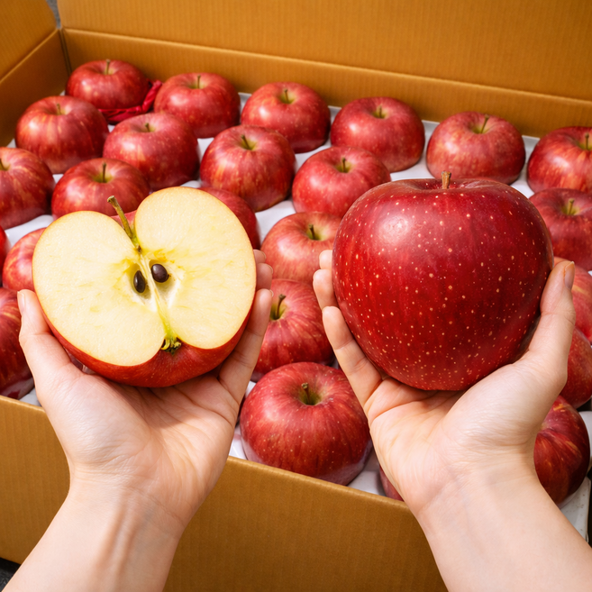 [2026 봄맞이특가] 밀양 고랭지 꿀이박힌 햇 부사 사과 10KG 대과, 1박스