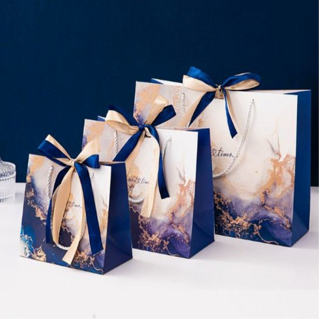 이거슨픽 튼튼한 선물용 종이가방 프리미엄 고급 쇼핑백, 5개, 퍼플