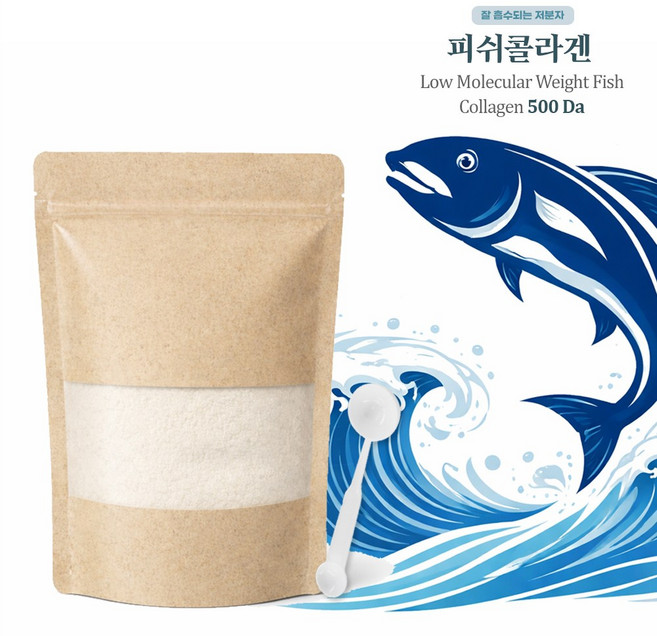 오케이 500달톤 저분자 피쉬콜라겐 펩타이드 분말 초저분자, 1개, 300g