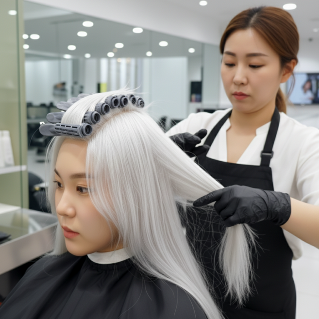 개꿀굿즈 집게형 뿌리펌롯드 뿌리 볼륨 구르프, 스몰, 1세트, 그레이