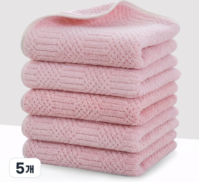 아호메오네 가정용 세면 타올 호텔 수건 40수 흡수잘되고, 5개, 베이비핑크