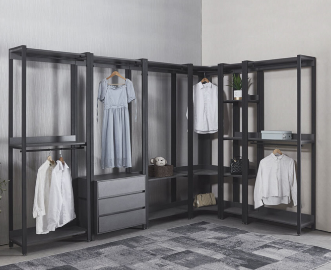 가구컴퍼스 드레스룸 시스템 행거 모듈옷장 400 600 800, 화이트