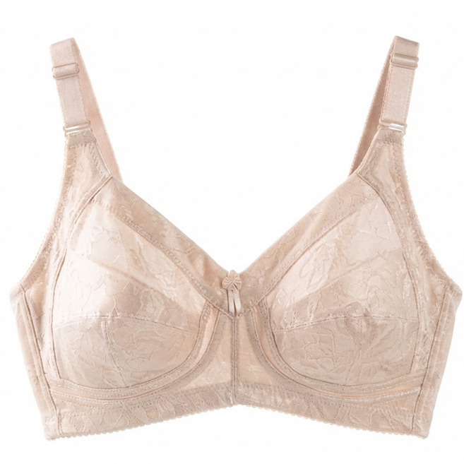 국내생산 C컵 빅사이즈 자가드 노와이어 브라 편한 여성브래지어