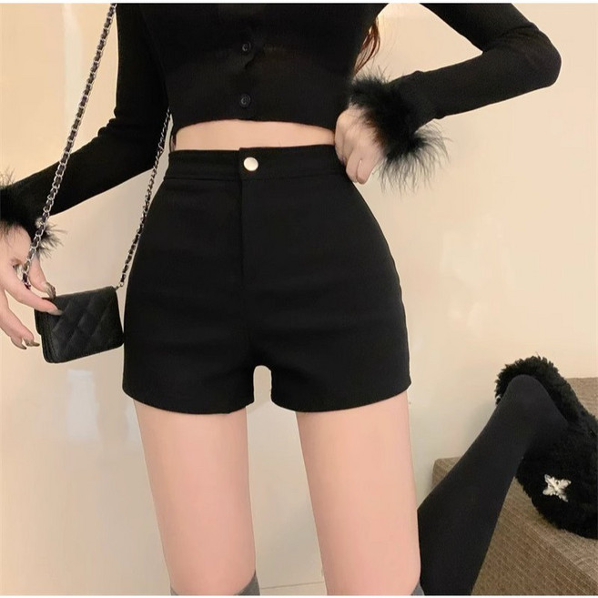 Ladyshare 韓版經典牛仔短褲 高腰顯瘦休閒牛仔熱褲