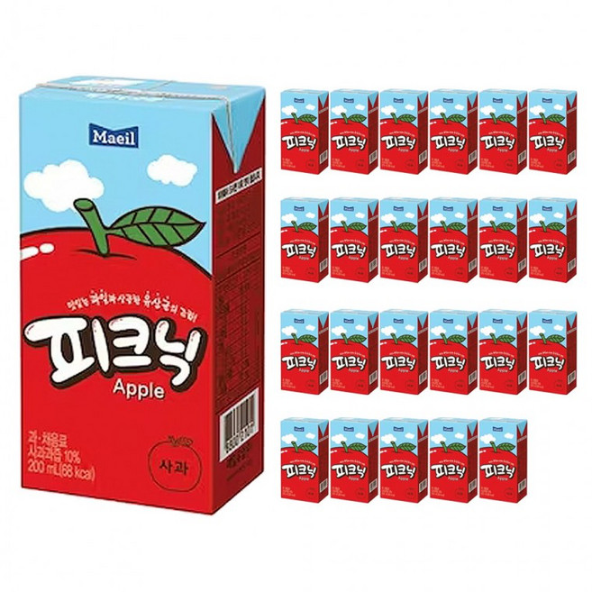 매일 피크닉 사과주스 200ml x 24팩 사과쥬스, 240ml