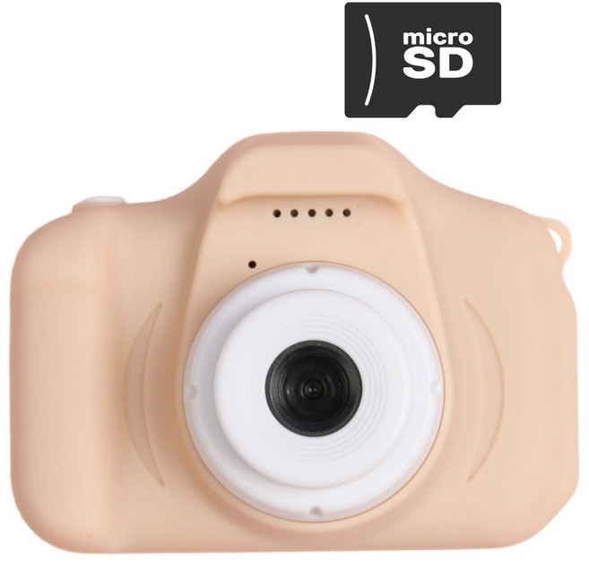 셀카 하이라라 어린이 카메라 키즈 카메라, 베이지 +16g