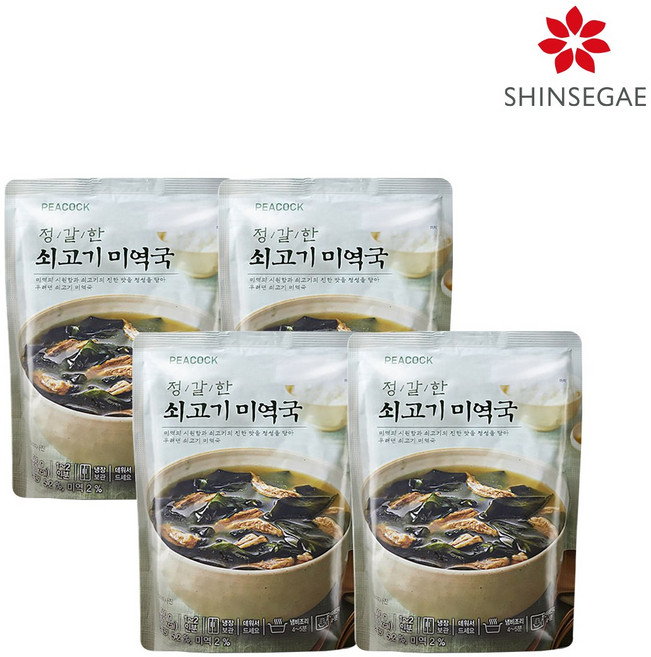 [피코크] 정갈한 소고기 미역국 500g, 4개