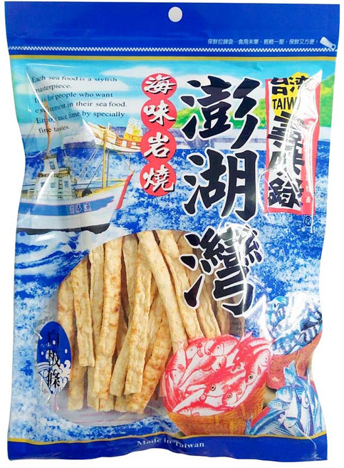 台灣尋味錄 澎湖灣白板條 海味岩燒魚條, 80g, 1包