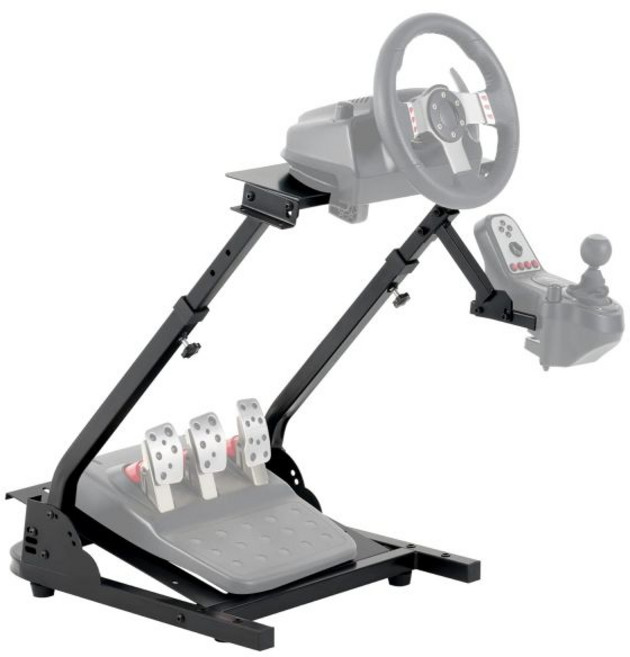 COZ 접이식 레이싱 스티어링 휠 스탠드 높이 조절 가능 및 기어변속기 장착 호환 로지텍 G920 G27 G25 G29 페달 쓰러스트마스터 T80 T150 TX F430 게이밍, G920 with LED Light Strip