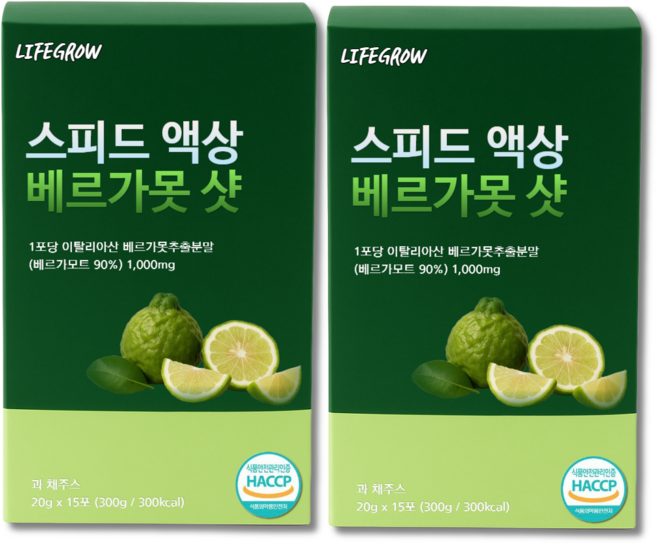 베르가못 착즙주스 고함량 액상 스틱 착즙액 폴리페놀 haccp 식약처 인증 15포, 2개, 300g
