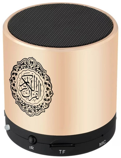 Equantu 이슬람 꾸란 스피커 스마트 코란 번역 휴대용 원격 제어 블루투스 MP3 FM IF 플레이어 라마단 Hajj 선물, 선수 세트, 금, 3.금