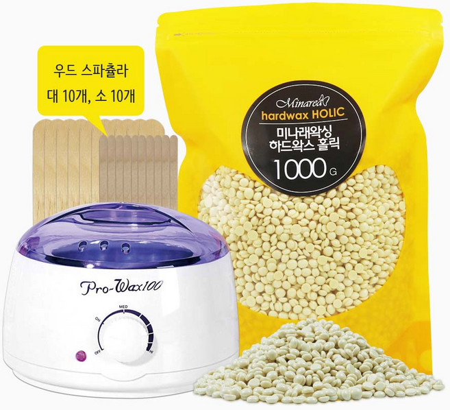 미나래 셀프 왁싱 브라질리언 굵은털 겨드랑이 종아리 인중/제모 왁싱워머기100+왁스 홀릭 x200g.380g 500g.1000g, 1kg, 1개