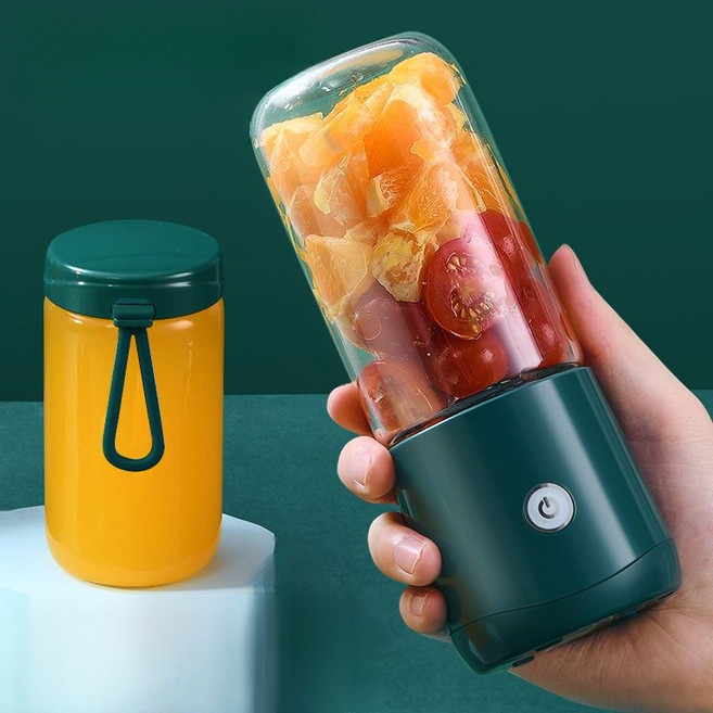 과일착즙기 소형 믹서기 휴대용 가정용 주스 컵 4가지 색상, 그린