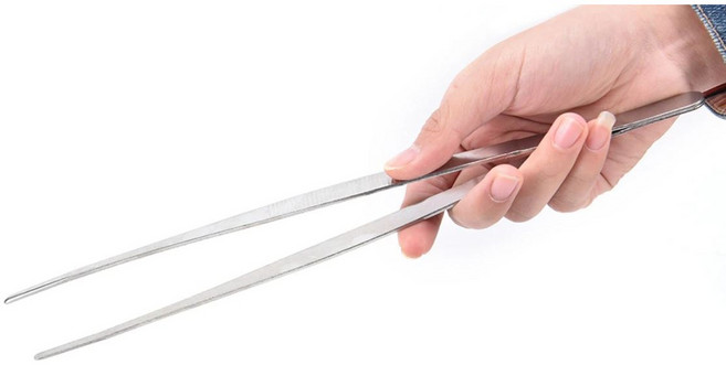 스테인레스 집게 캠핑 삼겹살 라면 젓가락 먹방 음식 조리 주방 식사용 휴대용 핀셋, 1개