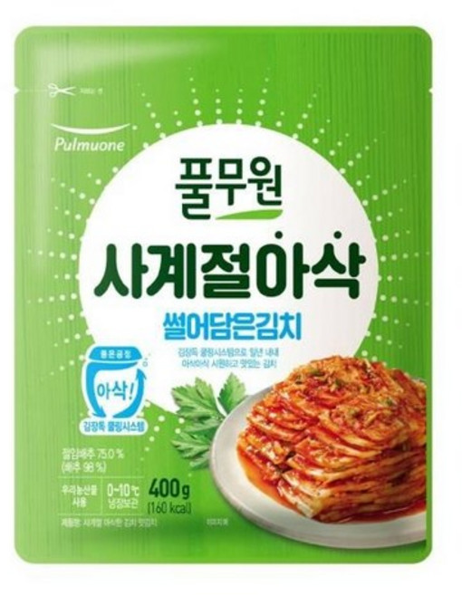 풀무원 사계절 아삭 썰어담은 김치, 2개, 400g