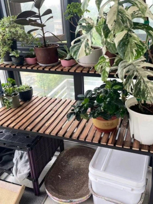 캣타워 원목 선반형 책장 고양이 가구, 1개, 흑강철 탄화목 110 너비 50 100