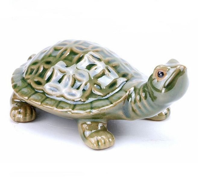도자기 인형 수맥차단 생기 거북이상 장식품 풍수 명당 인테리어 소품 개업 선물, 그린
