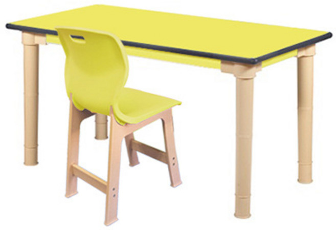 유아 초등학생 돌봄교실 공부방 1인 우레탄책상의자세트, 중형 우레탄(1100x550), H570(유아~초등1), 노랑세트