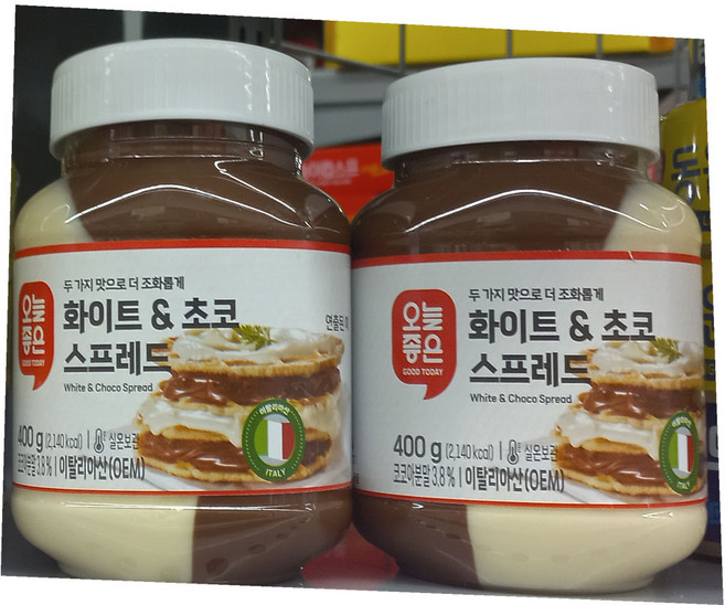 오늘좋은 화이트 & 초코 스프레드, 2개, 400g