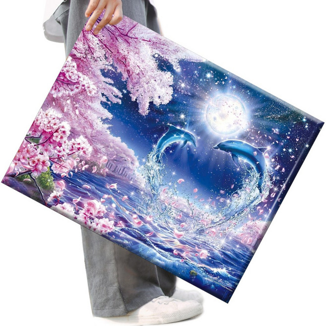 FASEN 액자 보석십자수 캔버스형 DIY 키트 40 x 50 cm, FSE03, 1세트