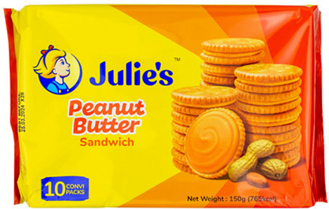 줄리스 피넛 버터 샌드위치 쿠키 150g 1박스 24개