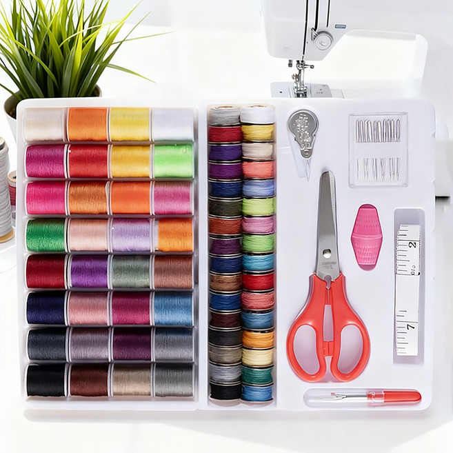 스피세프 가정용 64종 재봉실 반짇고리 멀티 바느질 세트, 1개, 혼합