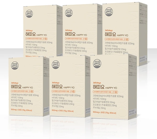 해피요 요로건강 크랜베리 호박씨추출물 방광기능개선, 6개, 30정 - 쿠팡