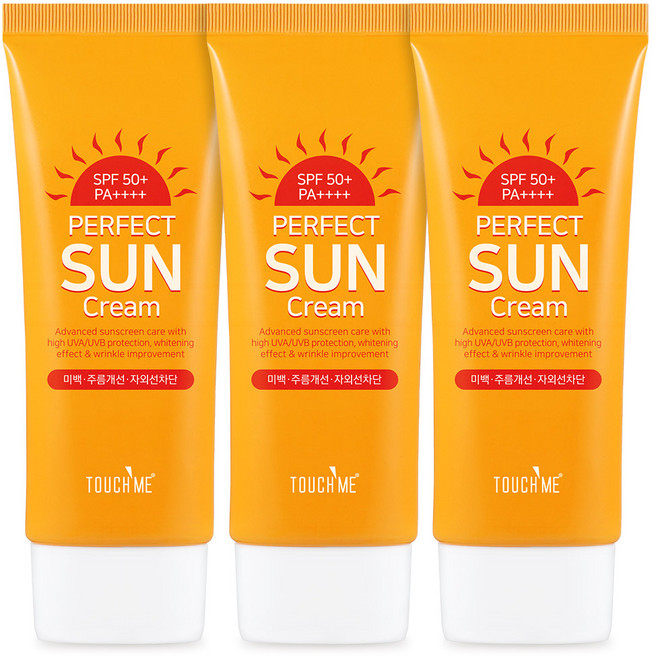 터치미 퍼펙트 선크림 SPF50+ PA+++, 60ml, 3개