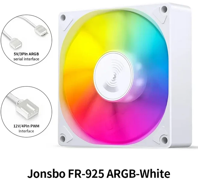 Jonsbo SL-925 케이스 선풍기 5V ARGB 동기화 주소 지정 가능 92mm PWM 4 핀 저소음 섀시 냉각 CPU 쿨러 교, 01 As Show, 01 A-RGB, 02 SL-925 ARGB White