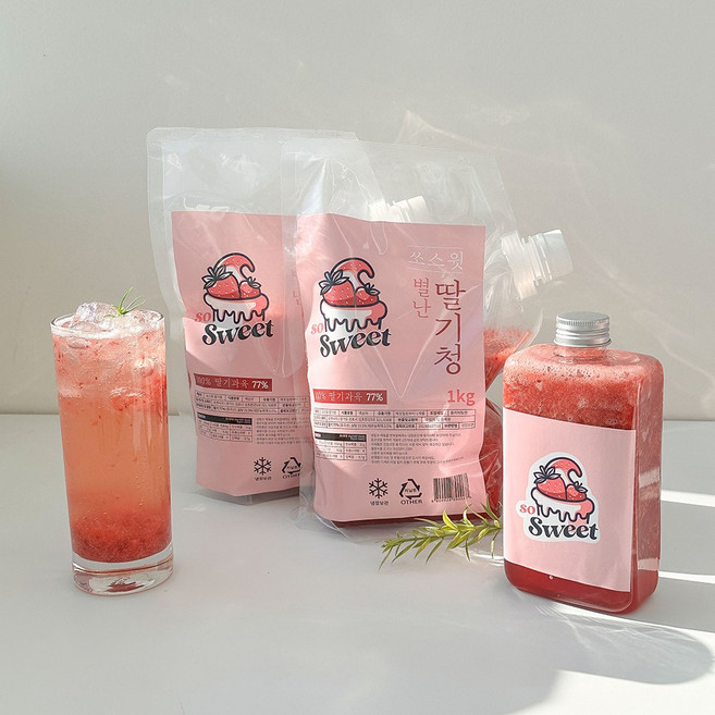 딸기 77%함유 수제청 딸기청 스무디 에이드 요거트2.5kg 무색소 무방부제, 1개